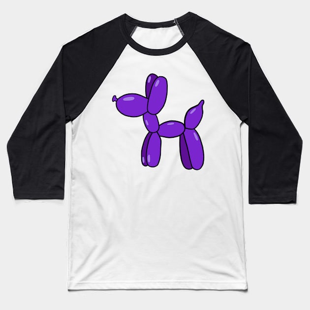 Purple Balloon Dog Baseball T-Shirt by CalliesArt